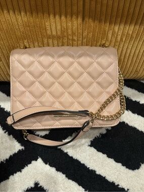 Aldo Pale Pink Quilted Crossbody with Gold Chain